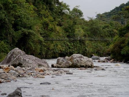 Ecuador Road Trip to Coca visiting Cloudforest Bridge. Papallacta River . Napo - Ecuador.